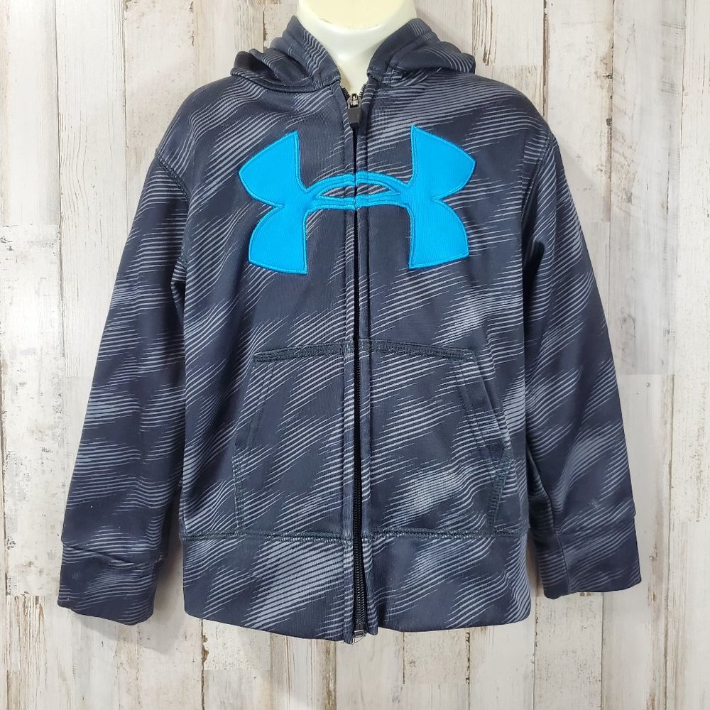 5/$25 Under Armour Boys Hoodie 4 Blue Gray Full Zip I9